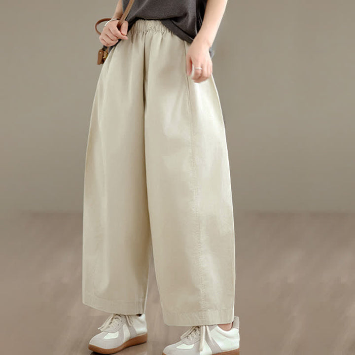 Buddha Stones Pantalones cortos lisos sencillos de color liso para mujer, estilo primavera-verano, de pierna ancha y con bolsillos. - image 10