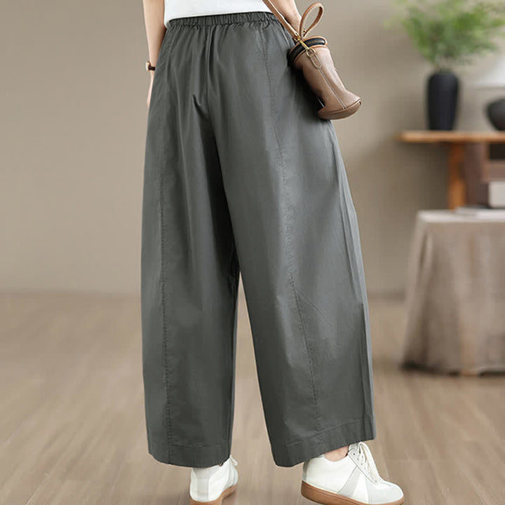 Buddha Stones Pantalones cortos lisos sencillos de color liso para mujer, estilo primavera-verano, de pierna ancha y con bolsillos. - image 3