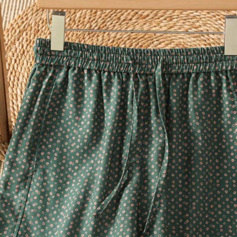 Buddha Stones Pantalones cortos de mujer estilo boho casual con cordón ajustable y estampado floral, ideales para primavera y verano. - image 3