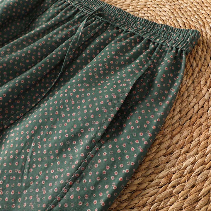 Buddha Stones Pantalones cortos de mujer estilo boho casual con cordón ajustable y estampado floral, ideales para primavera y verano. - image 5