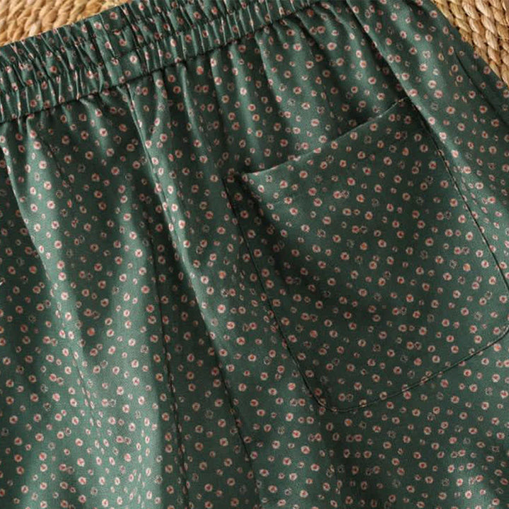 Buddha Stones Pantalones cortos de mujer estilo boho casual con cordón ajustable y estampado floral, ideales para primavera y verano. - image 4