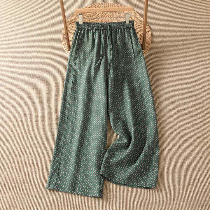 Buddha Stones Pantalones cortos de mujer estilo boho casual con cordón ajustable y estampado floral, ideales para primavera y verano. - Verdemar - US8-10, UK/AU12-14, EU40-42 (2XL) - image 0