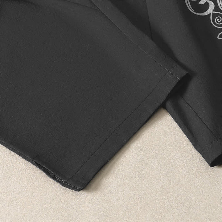 Buddha Stones Pantalones de hombre de algodón puro con estampado Zen Om, cordón ajustable y corte cónico, con bolsillos. - image 5
