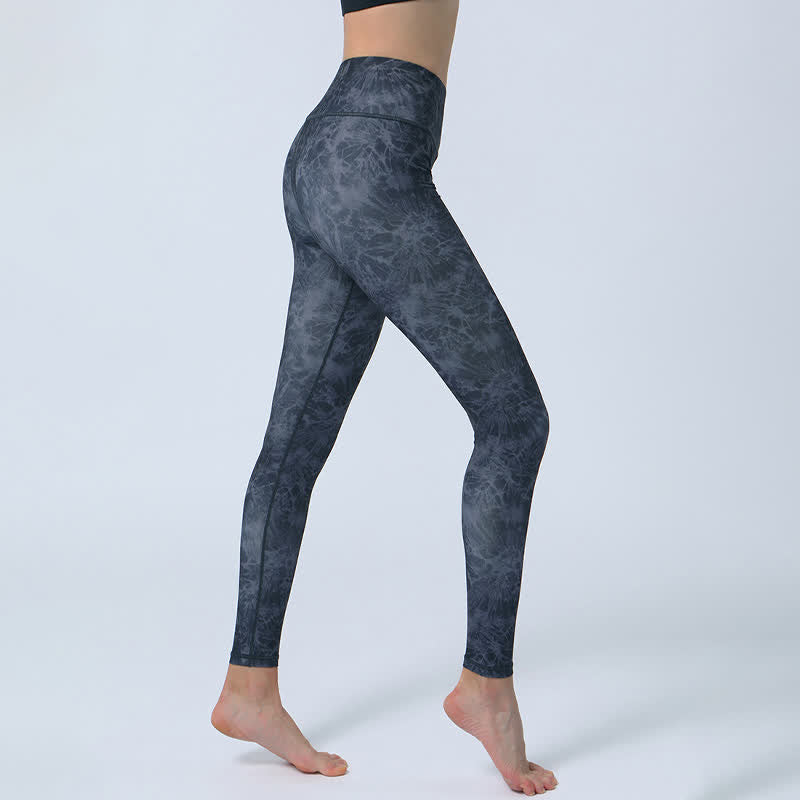 Buddha Stones flores hojas impresión deportes fitness yoga cintura alta polainas pantalones de yoga para mujer - image 6