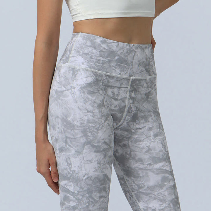 Buddha Stones flores hojas impresión deportes fitness yoga cintura alta polainas pantalones de yoga para mujer - image 18