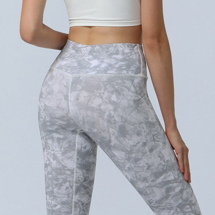 Buddha Stones flores hojas impresión deportes fitness yoga cintura alta polainas pantalones de yoga para mujer - image 19