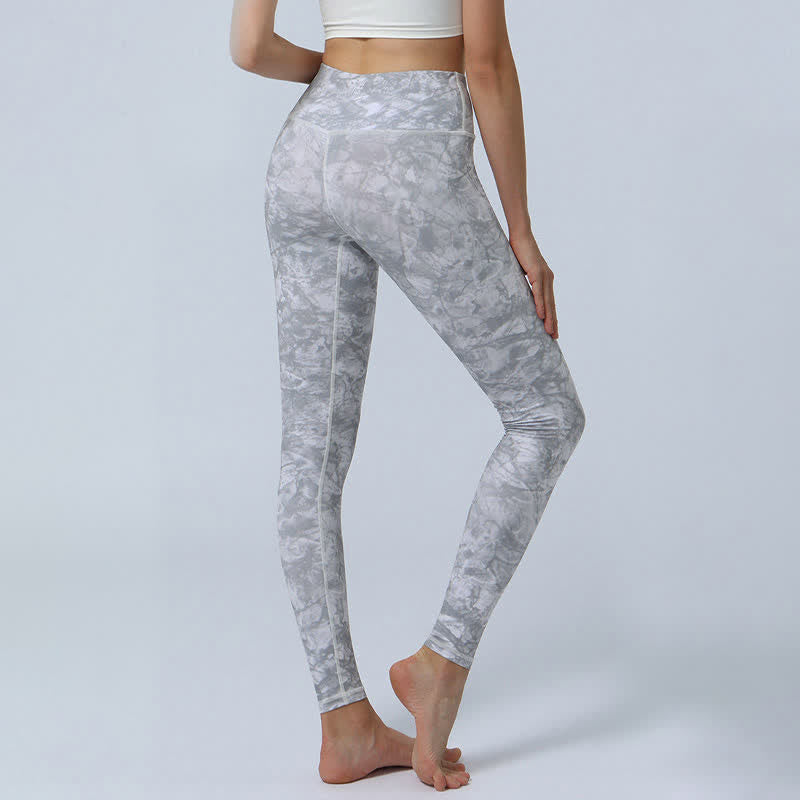 Buddha Stones flores hojas impresión deportes fitness yoga cintura alta polainas pantalones de yoga para mujer - image 17