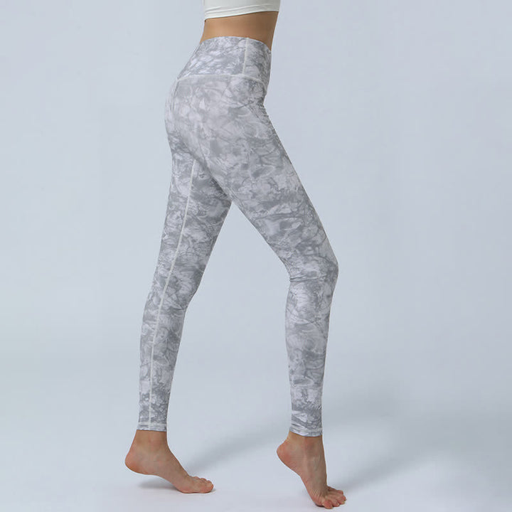 Buddha Stones flores hojas impresión deportes fitness yoga cintura alta polainas pantalones de yoga para mujer - image 16