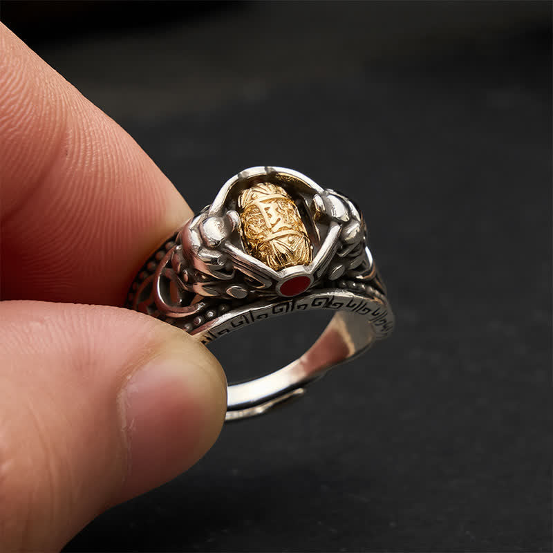 Buddha Stones Anillo giratorio ajustable con forma de moneda china Pi Xiu de cobre. - image 12