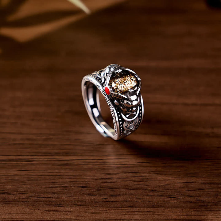 Buddha Stones Anillo giratorio ajustable con forma de moneda china Pi Xiu de cobre. - image 8