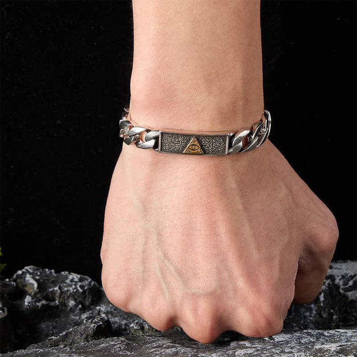 Buddha Stones Pulsera de cadena grabada con el Ojo de Horus de cobre de inspiración egipcia - image 5