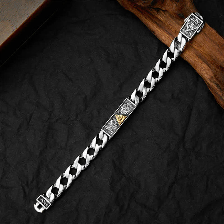 Buddha Stones Pulsera de cadena grabada con el Ojo de Horus de cobre de inspiración egipcia - image 3