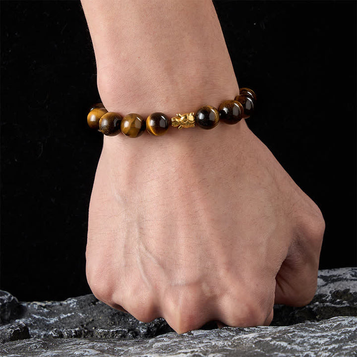 Buddha Stones Pulsera de cuentas de coraje con accesorios de tortuga ojo de tigre natural - image 19