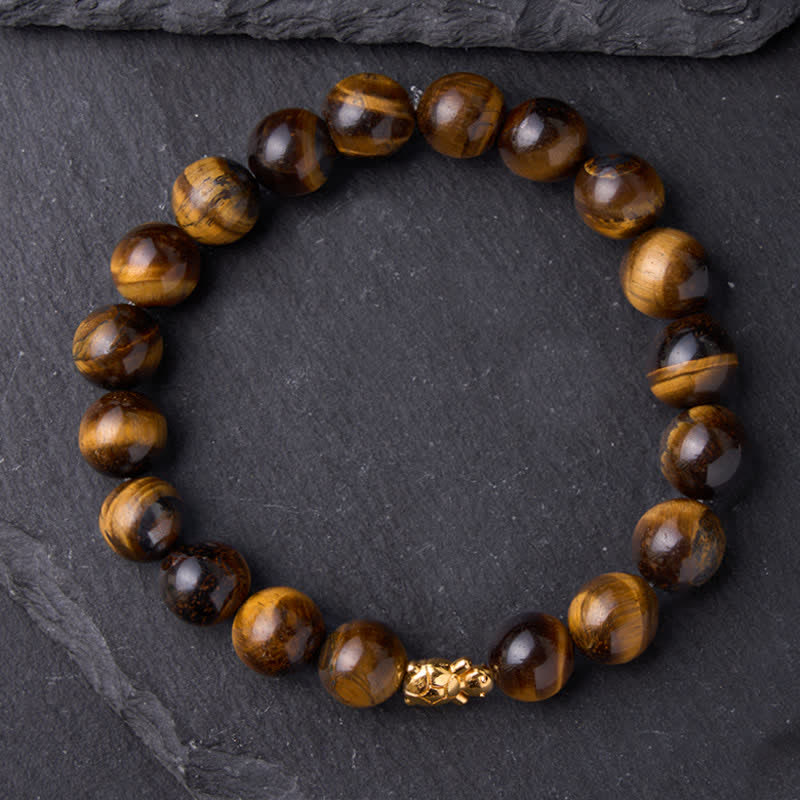 Buddha Stones Pulsera de cuentas de coraje con accesorios de tortuga ojo de tigre natural - image 16