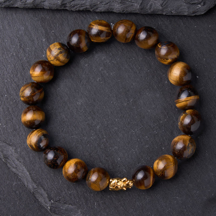 Buddha Stones Pulsera de cuentas de coraje con accesorios de tortuga ojo de tigre natural - image 16