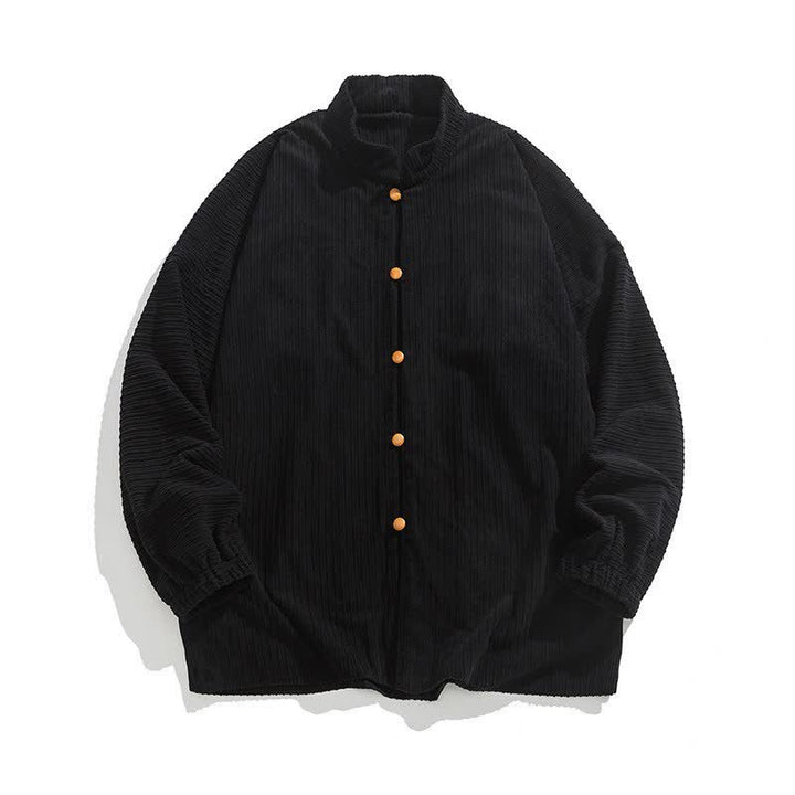 Buddha Stones Chaquetas de hombre de estilo casual Tang con cuello mandarín y botones, color liso, para otoño/invierno. - image 12