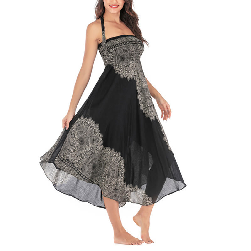 Buddha Stones Dos Estilos Vestir Boho Mandala Flor Falda Vestido Playa - image 17