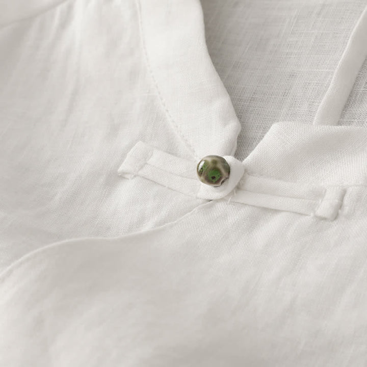 Buddha Stones Chaleco de algodón sin mangas para mujer con cuello alto, diseño de patchwork de encaje y botones de rana chinos. - image 11