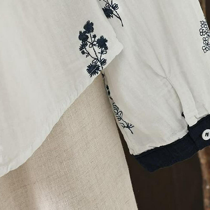 Buddha Stones Camisas de manga larga para mujer, estilo casual vintage, con botones y estampado floral, ideales para primavera y otoño. - image 10