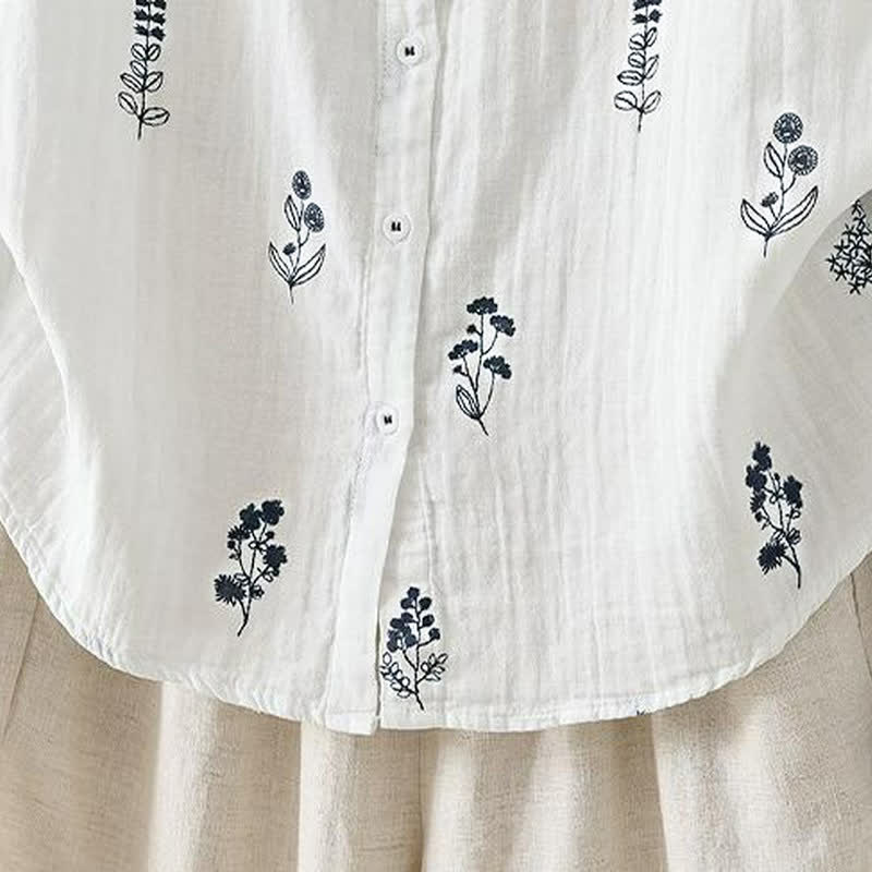 Buddha Stones Camisas de manga larga para mujer, estilo casual vintage, con botones y estampado floral, ideales para primavera y otoño. - image 9