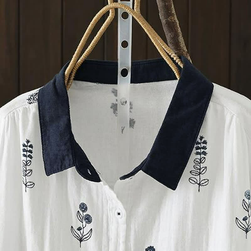 Buddha Stones Camisas de manga larga para mujer, estilo casual vintage, con botones y estampado floral, ideales para primavera y otoño. - image 7