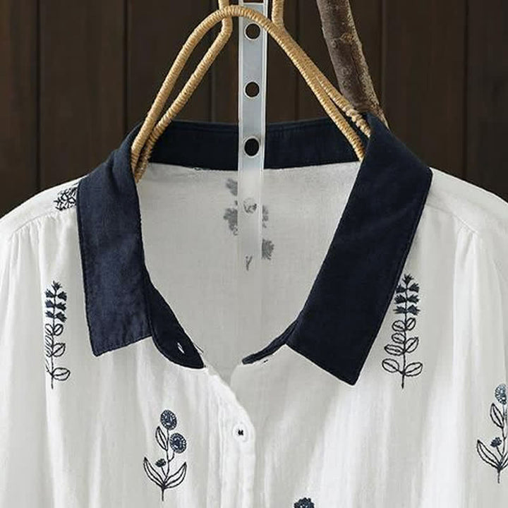 Buddha Stones Camisas de manga larga para mujer, estilo casual vintage, con botones y estampado floral, ideales para primavera y otoño. - image 7