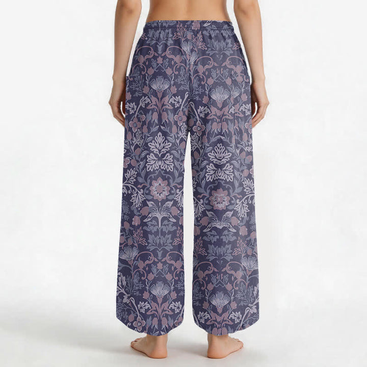 Buddha Stones Pantalones harem de algodón con estampado floral paisley vintage para mujer, cintura elástica y bolsillos laterales. - image 12