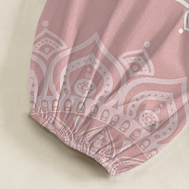 Buddha Stones Pantalones harem de algodón estilo boho con estampado de mandala blanco y cintura elástica para mujer, con bolsillos laterales. - image 6