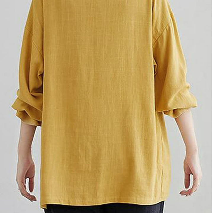 Buddha Stones Camisas de manga larga lisas, informales y minimalistas para mujer, con bolsillos, ideales para primavera y verano. - image 15