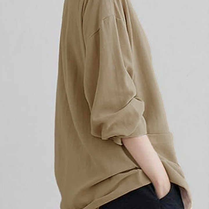 Buddha Stones Camisas de manga larga lisas, informales y minimalistas para mujer, con bolsillos, ideales para primavera y verano. - image 10