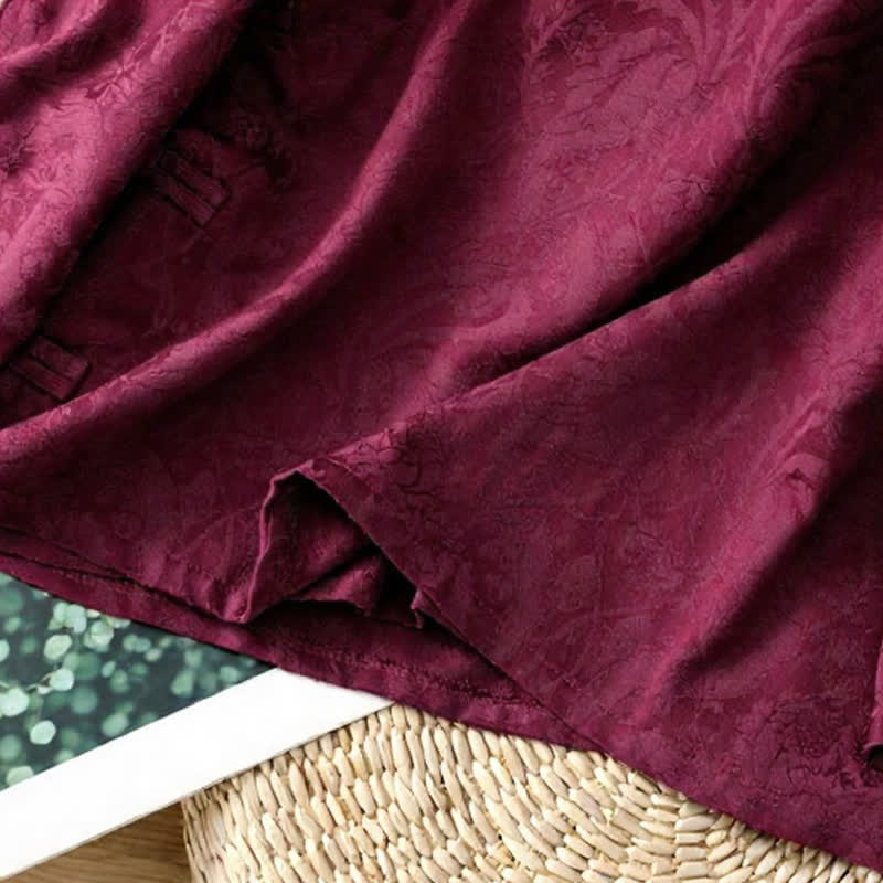 Buddha Stones Camisas de manga larga para mujer con cuello mandarín y estampado floral Pankou, estilo Tang elegante para otoño. - image 10