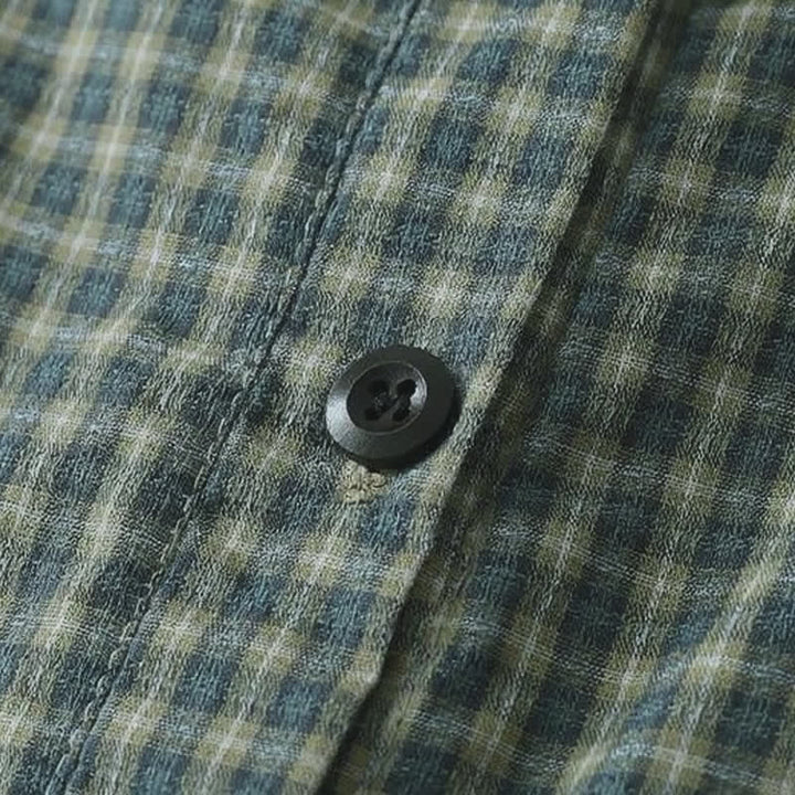 Buddha Stones Vestido de manga larga a cuadros estilo vintage informal de otoño para mujer - image 4