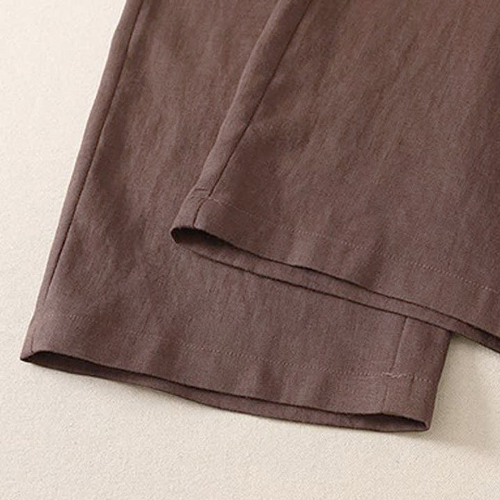 Buddha Stones Pantalones cortos clásicos sencillos de color liso para mujer, ideales para primavera y otoño. Pantalones de pierna recta con bolsillo. - image 12