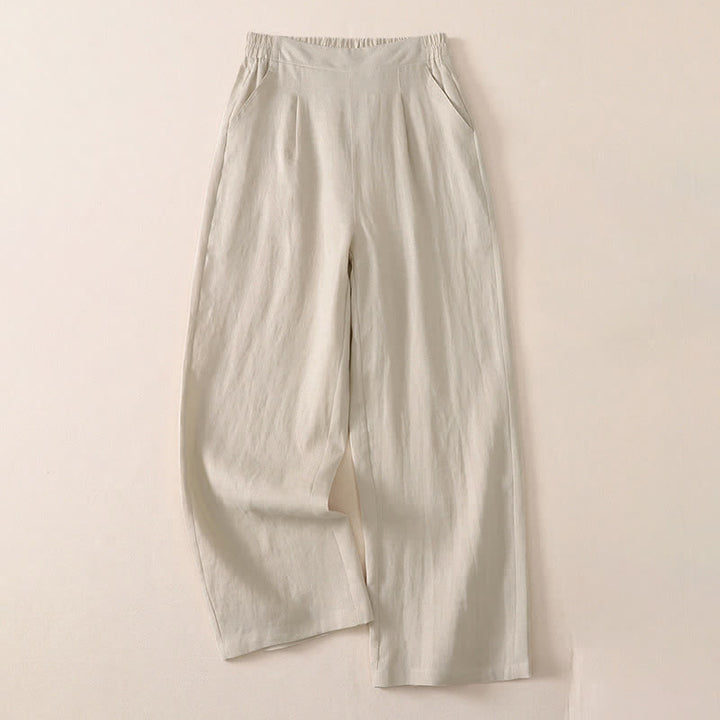 Buddha Stones Pantalones cortos clásicos sencillos de color liso para mujer, ideales para primavera y otoño. Pantalones de pierna recta con bolsillo. - Beige - US8-10, UK/AU12-14, EU40-42 (2XL) - image 0