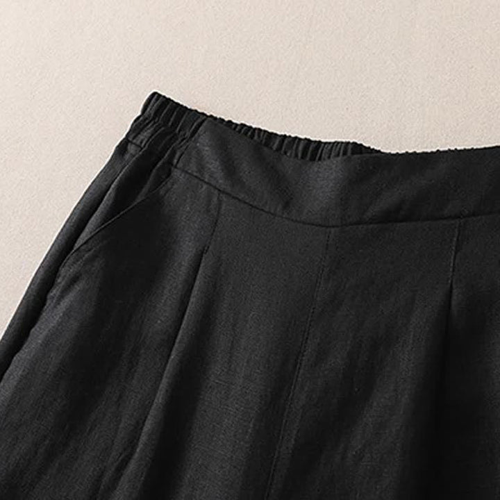Buddha Stones Pantalones cortos clásicos sencillos de color liso para mujer, ideales para primavera y otoño. Pantalones de pierna recta con bolsillo. - image 7