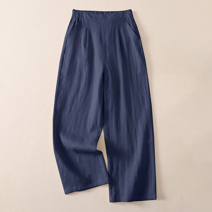 Buddha Stones Pantalones cortos clásicos sencillos de color liso para mujer, ideales para primavera y otoño. Pantalones de pierna recta con bolsillo. - Azul acero - US8-10, UK/AU12-14, EU40-42 (2XL) - image 9