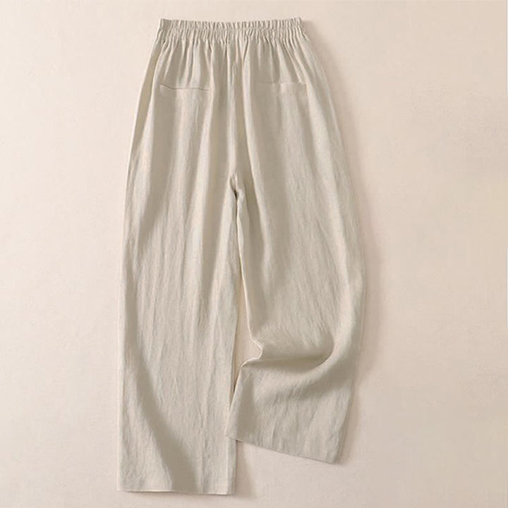 Buddha Stones Pantalones cortos clásicos sencillos de color liso para mujer, ideales para primavera y otoño. Pantalones de pierna recta con bolsillo. - image 1