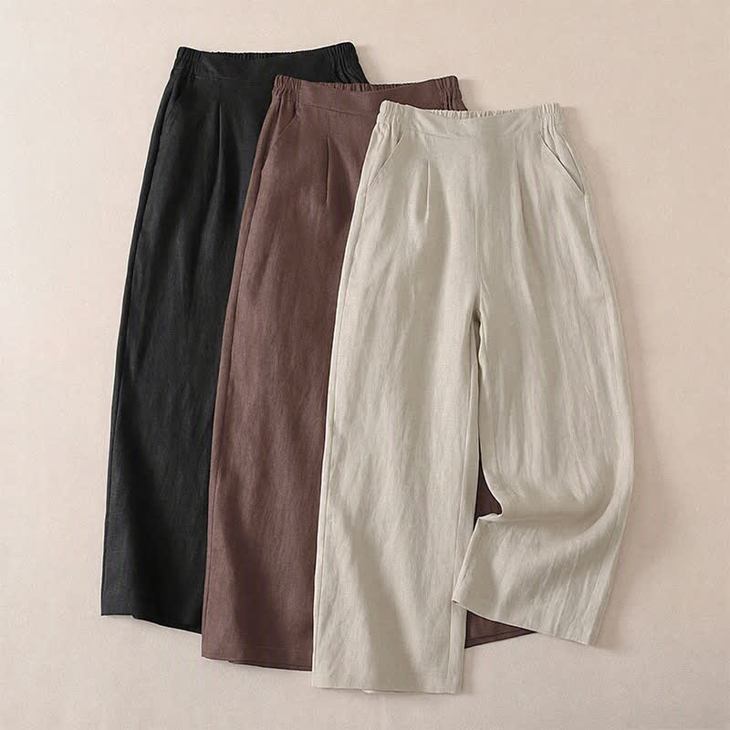 Buddha Stones Pantalones cortos clásicos sencillos de color liso para mujer, ideales para primavera y otoño. Pantalones de pierna recta con bolsillo. - image 13