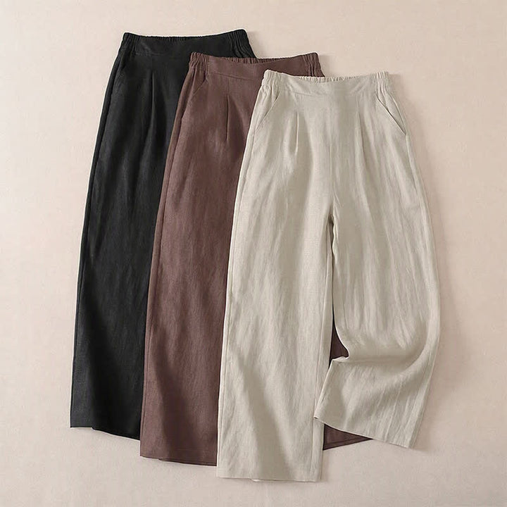 Buddha Stones Pantalones cortos clásicos sencillos de color liso para mujer, ideales para primavera y otoño. Pantalones de pierna recta con bolsillo. - image 13