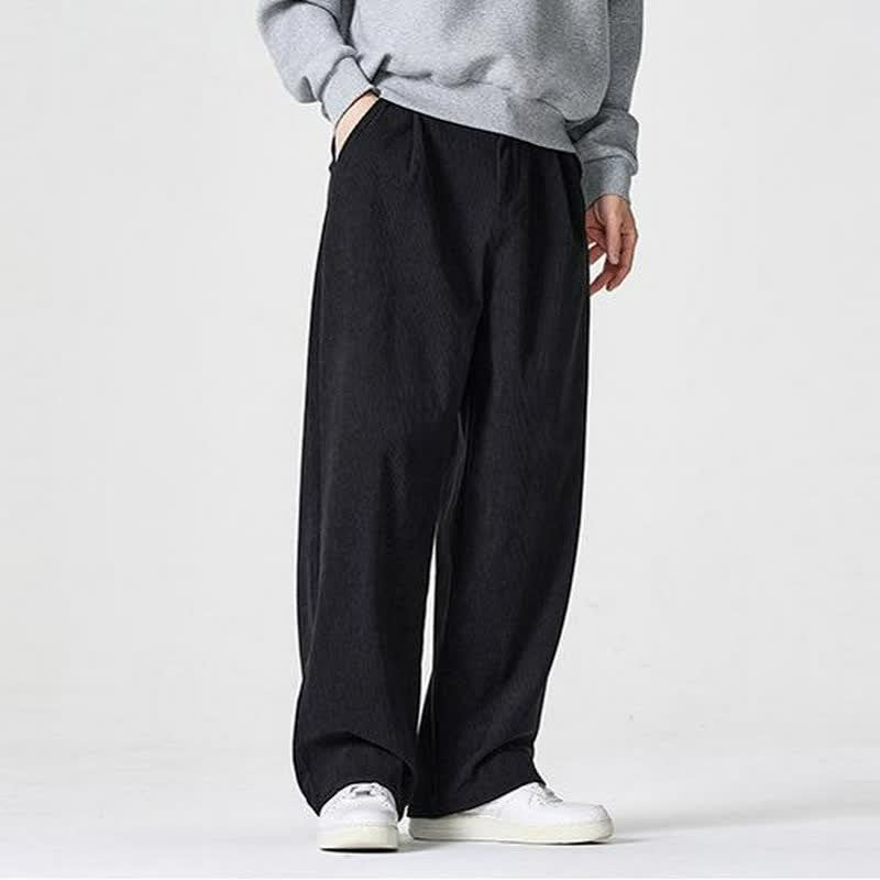 Buddha Stones Pantalones tobilleros casuales de otoño/invierno con cremallera, diseño liso, para hombre, pierna recta, con bolsillo. - image 9