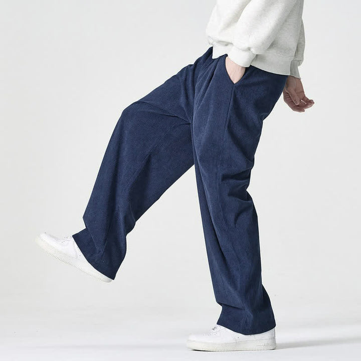 Buddha Stones Pantalones tobilleros casuales de otoño/invierno con cremallera, diseño liso, para hombre, pierna recta, con bolsillo. - image 3