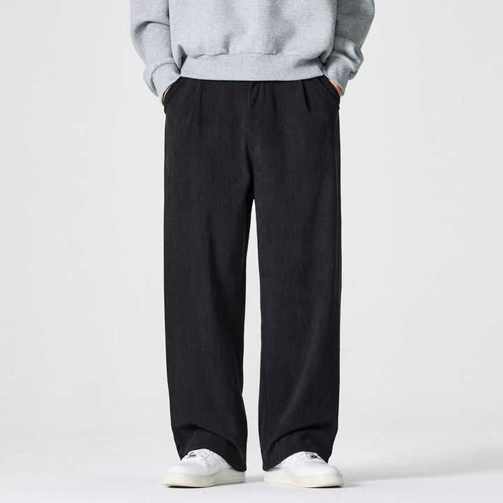 Buddha Stones Pantalones tobilleros casuales de otoño/invierno con cremallera, diseño liso, para hombre, pierna recta, con bolsillo. - Negro - US/UK/AU46, EU56 (5XL) - image 8