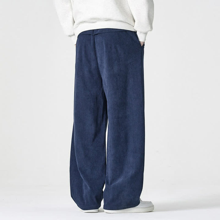 Buddha Stones Pantalones tobilleros casuales de otoño/invierno con cremallera, diseño liso, para hombre, pierna recta, con bolsillo. - image 2