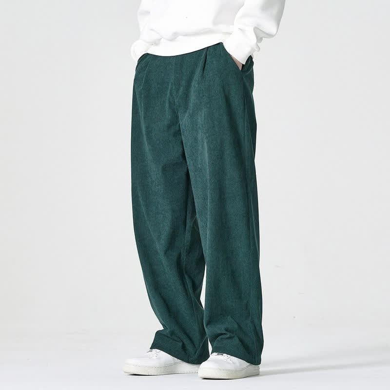 Buddha Stones Pantalones tobilleros casuales de otoño/invierno con cremallera, diseño liso, para hombre, pierna recta, con bolsillo. - image 5