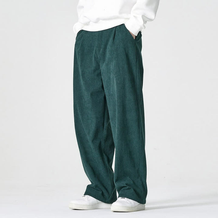 Buddha Stones Pantalones tobilleros casuales de otoño/invierno con cremallera, diseño liso, para hombre, pierna recta, con bolsillo. - image 5