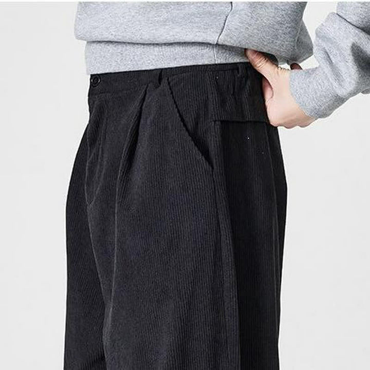 Buddha Stones Pantalones tobilleros casuales de otoño/invierno con cremallera, diseño liso, para hombre, pierna recta, con bolsillo. - image 13