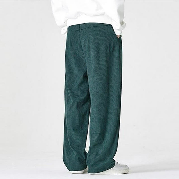 Buddha Stones Pantalones tobilleros casuales de otoño/invierno con cremallera, diseño liso, para hombre, pierna recta, con bolsillo. - image 6