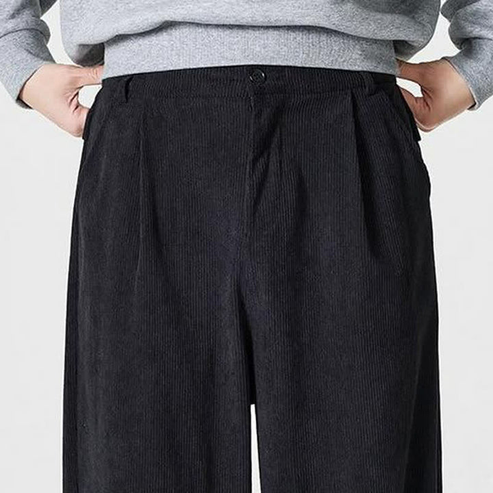 Buddha Stones Pantalones tobilleros casuales de otoño/invierno con cremallera, diseño liso, para hombre, pierna recta, con bolsillo. - image 14