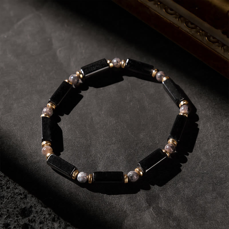 Buddha Stones Pulsera de cuentas con detalles de cobre y protección de ónix negro - image 10
