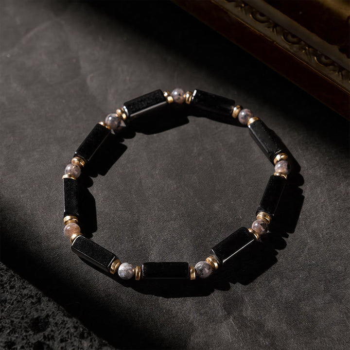 Buddha Stones Pulsera de cuentas con detalles de cobre y protección de ónix negro - image 10